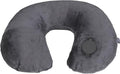 Lewis N. Clark Compact Portable Adjustable and Inflatable Cervical Neck Pillow for Travel, Gray, One Size