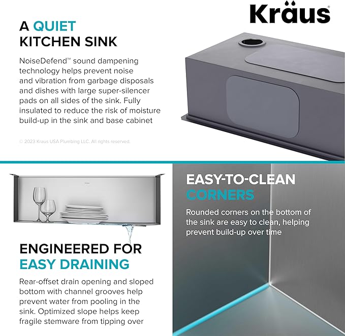 KRAUS Kore 28-Inch Undermount Workstation 16 Gauge Single Bowl Stainless Steel Kitchen Sink with Accessories, KWU110-28