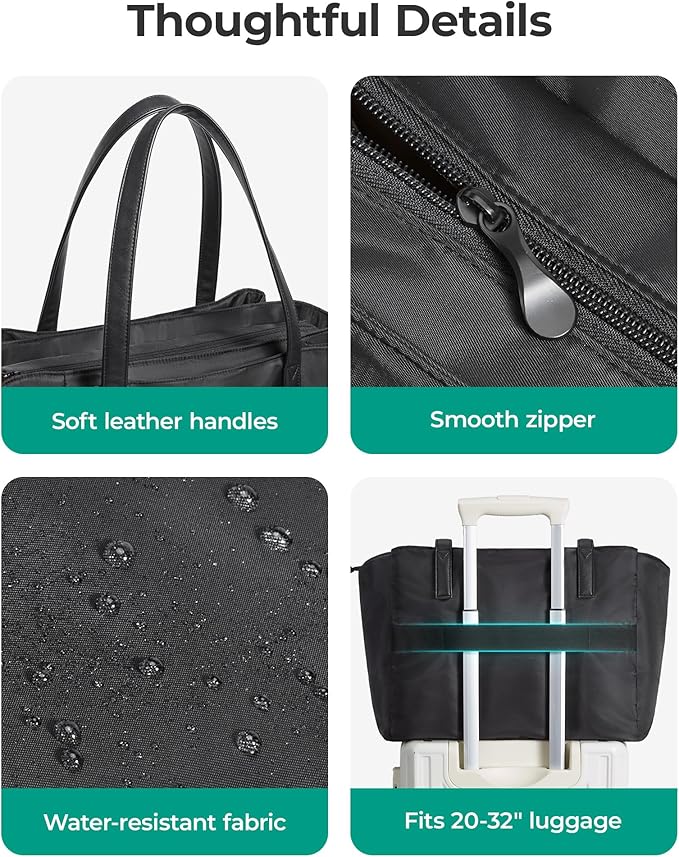 BAGSMART Tote Bag for Women with Compartments, Work Tote Bag with Zipper Women Purse Crossbody Shoulder Handbag with Strap
