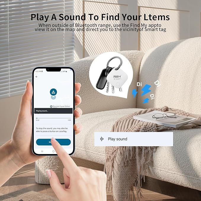 Air Tracker Tag for Android 4 Pack Luggage Tracker Tags Works with Google Find Hub App, Bluetooth Tracker Key Finder and Item Locator for Luggage, Backpack, Suitcases, Replaceable Battery