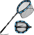 PLUSINNO Floating Fishing Net for Steelhead, Salmon, Fly, Kayak, Bass, Trout Fishing, Catfish, Rubber Coated Landing Net for Easy Catch & Release for Easy Transportation & Storage