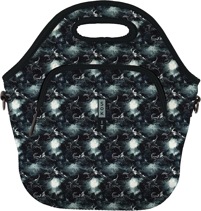 Sok It LunchTote Zippered Bag Insulated Neoprene Caddy (Dragon Lore, X-Large 6.5 Quart Lunch Tote)