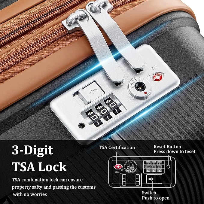 4-Piece Hardshell Luggage Set with TSA Locks, Expandable Suitcases and Silent Spinner Wheels - Vibrant Colors for Easy Identification (14/20/24/28 Inch) - Family Travel Suitcase Sets