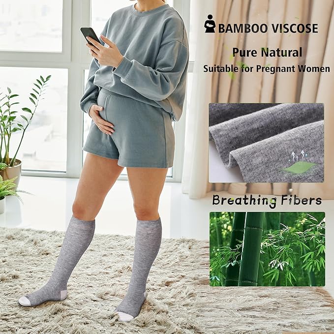 LEVSOX Compression Socks for Pregnant Women 20-30 mmHg Knee High Cute Funny Mens Supports Socks for Nurses, Medical, Travel