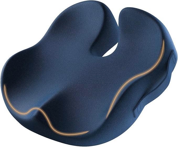 ProtoArc Seat Cushion, Office Chair Cushion for Sciatica, Coccyx Cushion, Ergonomic Memory Foam Seat Cushion for Car, Home, Pressure Relief Pad for Hip, Tailbone, All Day Comfort - Nayy