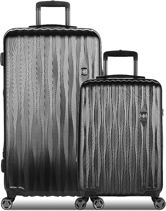 SwissGear 7272 Energie Expandable Hardside Trunk Luggage with Spinner Wheels and TSA Lock, Black, 2-Piece Trunk Set (19/29)
