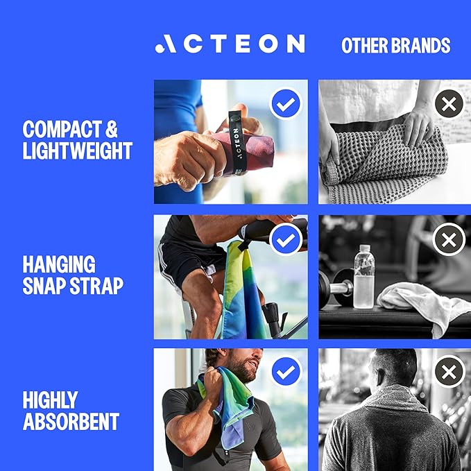 Acteon Microfiber Quick Dry Gym Towels, Silver ION Odor-Free Super Absorbent Pink Towels, Pink Towel Set, Womens Workout Accessories for Body Sweat Yoga Tennis
