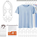 HOUSE DAY Foldable Travel Hangers 20 Pack w/10 Clips, Cruise Essentials 2025, Portable Hangers Collapsible Hanger Plastic, Travel Must Haves for Suitcase, Hotel, RV, Road Trip, Flying, Camping-White