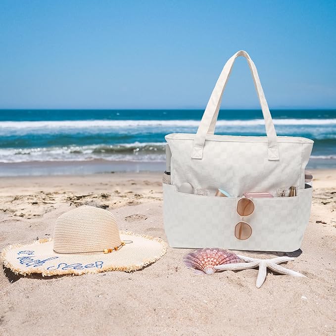 Waterproof Beach Tote Pool Bags for Women Ladies Extra Large Gym Tote Carry On Bag With Wet Compartment for Weekender Travel