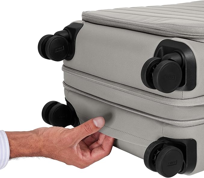Away Softside Bigger Carry-On Suitcase, 23 Inch Lightweight, Expandable High-Strength Nylon Luggage With Spinner Wheels, Meets Requirements for Most Major Airlines, Cloud Gray