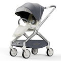 Hot Mom Baby Lightweight Stroller, Intelligent Seat Reversing，Double Brake and PU Anti-Shock Tire Combine Baby Pushchair, Newborn to Toddler's Baby Stroller, Grey