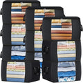 Fab totes 24 Gallons Clothes Storage, Foldable Thick Fabric Blanket Storage Bags, Containers for Organizing Bedroom, Closet, Clothing, Comforter, Organization with Handle (10 Pack,Black)