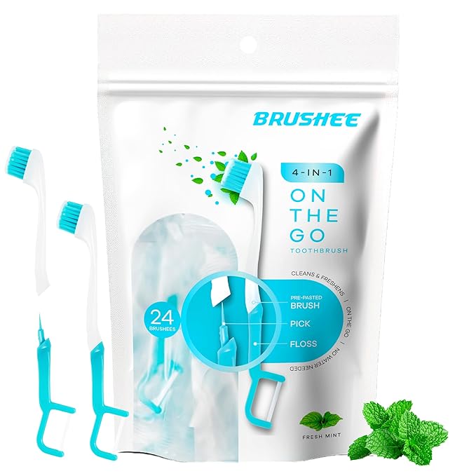 The Evolution of Oral Care | 4-in-1 Tool (Paste + Brush + Floss + Pick) | Individually Wrapped | Disposable | Prepasted Travel Toothbrushes | Small Adult Toothbrush - (120-Pack)