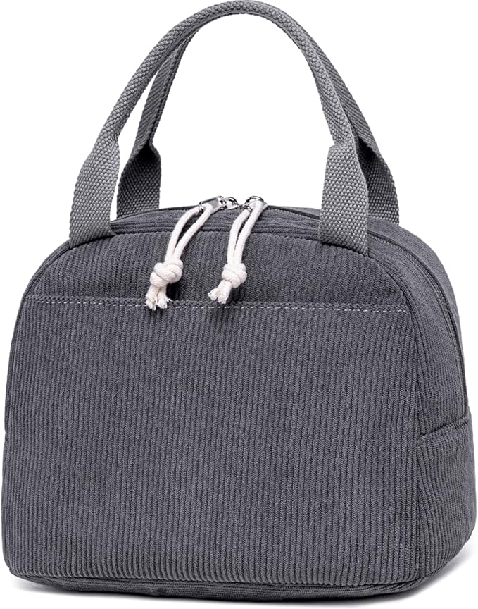 Bluboon Lunch Bag for Women Men Cute Corduroy Lunch Tote Bags Reusable Insulated Lunch Box Large Capacity Reusable Insulated Cooler for Work Picnic or Travel