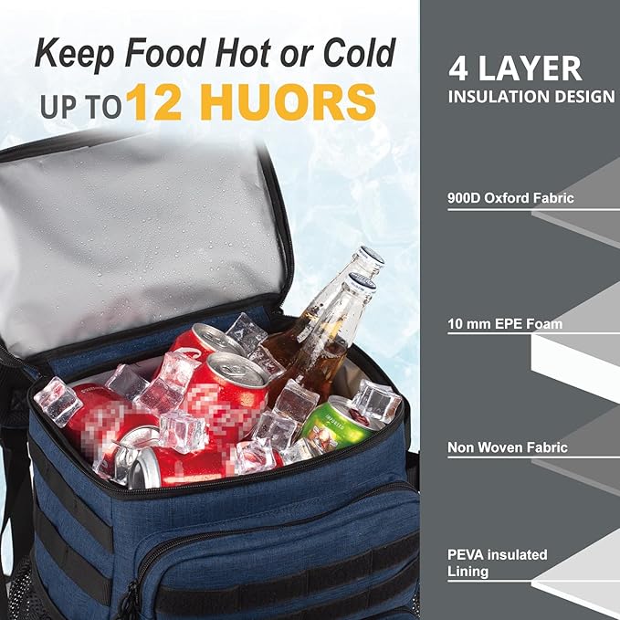 Tactical Backpack Cooler,Soft Lightweight Leakproof Cooler Backpack,Insulated Cooler Bag,Portable Soft Cooler Bag Waterproof for Beach, Travel, Camping, Picnic, Hiking
