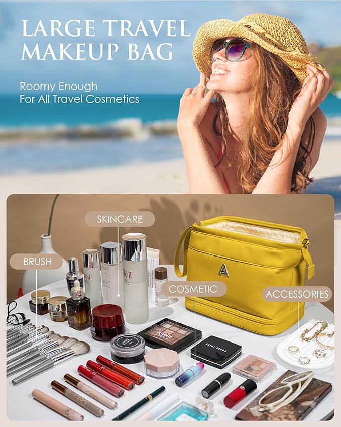 Cute Stuff For Teen Girls-Bachelorette Gifts for Bride, Initial Makeup Bag, Travel Gifts, Personalized Bags,Cosmetic Bag, Birthday Gifts for 3 4 5 6 7 8 9 10 11 12 13 Year Old Girl