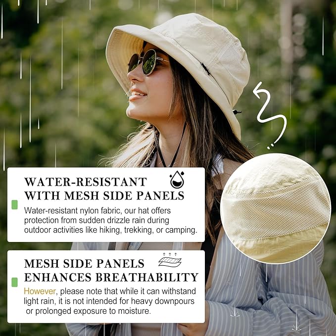 TOP-EX XL/XXL Women’s Wide Brim Bucket Sun Hat with Ponytail Hole UPF 50 Summer Packable Sunhat for Travel Beach Outdoor