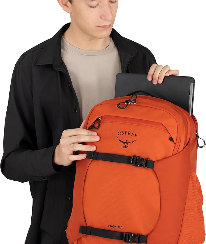 Osprey Proxima 30L Campus Laptop Backpack - Organized Everyday Pack with Tech Storage, Water Bottle Pockets, and Comfortable Carry - Perfect for School, Commute, and Travel, Kazuma Print/Toffee Orange