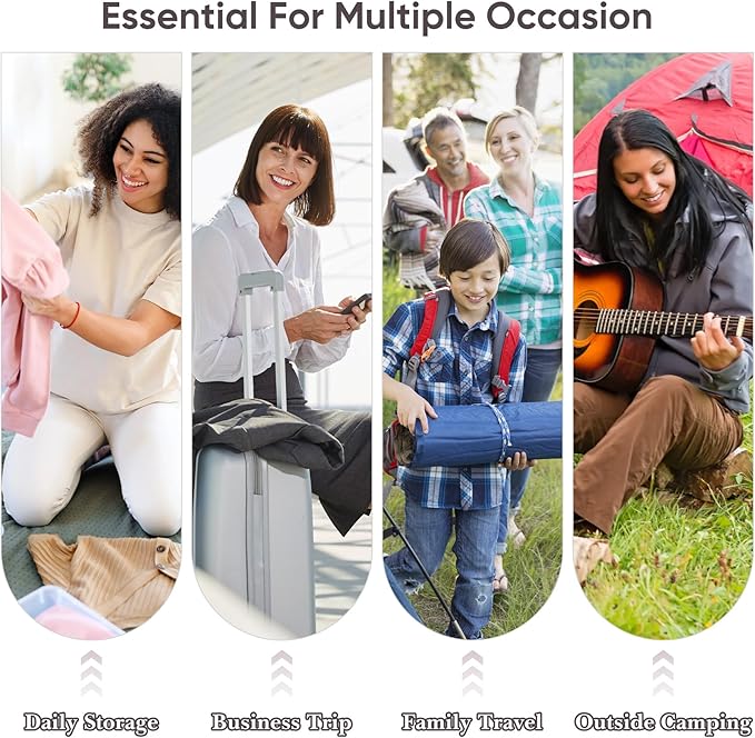 8 Set Compression Packing Cubes for Travel, Packing Cubes Compression Travel Accessories Expandable Packing Organizers for Carry on Luggage Suitcase (Gray)