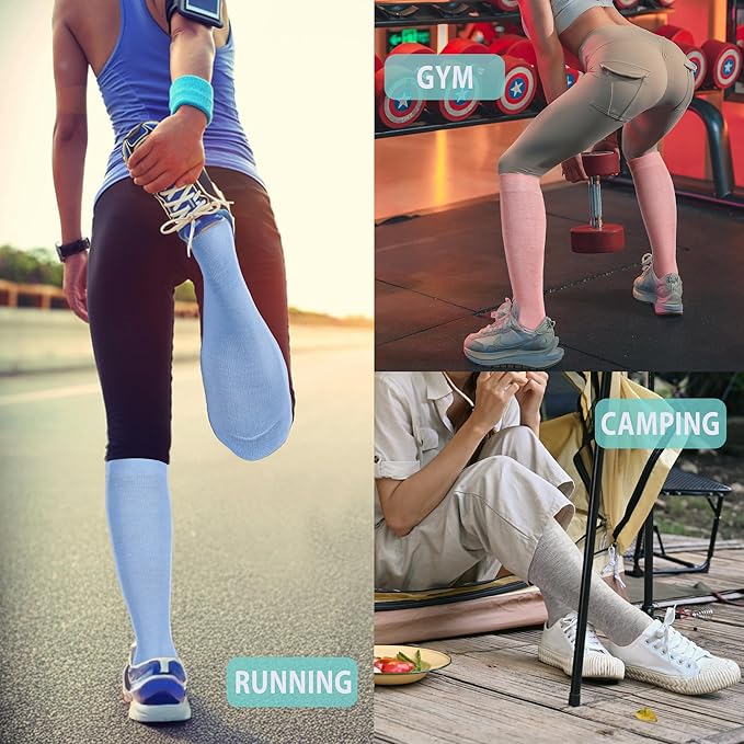 LEVSOX Compression Socks for Pregnant Women 20-30 mmHg Knee High Cute Funny Mens Supports Socks for Nurses, Medical, Travel