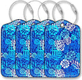 Luggage Tags for Suitcases-Leather Luggage Tag 4 Pack with Loops Hawaii Cute Bag/Backpack/Suitcase Tags Carnival Cruise Accessories