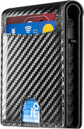 2025 Wallet for Men - RFID Blocking [Functional & Practical] Bifold Slim Minimalist Credit Card Holder Pop Up Wallet Metal Case with Cash Slot, Front Pocket with ID Window, Gift Boxed (Carbon Fiber)