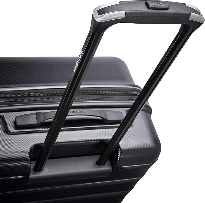 Samsonite Omni 2 24-Inch Medium Checked Hardside Luggage with 360° Spinner Wheels - Scratch Resistant Hardshell - TSA Lock - Expandable Polycarbonate Shell for Lightweight Travel - Midnight Black