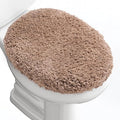 Microfiber Elongated Toilet Seat Cover 19.5"x 15" Machine Washable Solid Toilet Lid Cover Adjustable Rubber Backing Fits Most 18-19.5" L x 14-16" W Elongated Toilet Seat