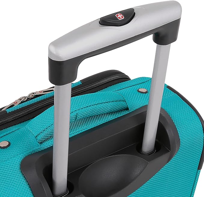 SwissGear Sion Softside Expandable Luggage, Teal, Checked-Large 29-Inch
