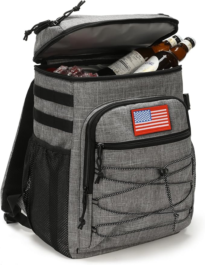 Tactical Backpack Cooler, 25L Cooler Backpack Insulated Leak-Proof, Heavy Duty Large Lunch Backpack, Waterproof Ice Chest Backpack for Men Women Adults Work Daytrip Camping Beach Hiking Accessories