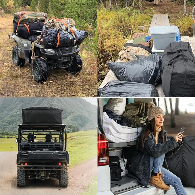 Plago Professional Quality Nylon Extra Large Duffel Bag, Lightweight Foldable Water Repellent, Cargo for Travel, Folding Bike, Tent Mattress Closet Storage (XXL: 173L capacity (35"" x 26"" x 11.8""))
