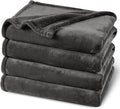 PHF Ultra Soft Fleece Blanket Twin Size, No Shed No Pilling Luxury Plush Cozy 300GSM Lightweight Blanket for Bed, Couch, Chair, Sofa Suitable for All Season, 66" x 90", Dark Grey