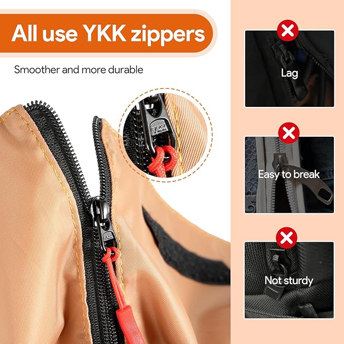 Garment Duffle Bags for Travel, HOMQUIET Convertible Garment Duffel Bag, All YKK Zippers Carry On Garment Bags, 2 in 1 Hanging Waterproof Suit Travel Bag with Shoe Compartment, for Men Women, Brown