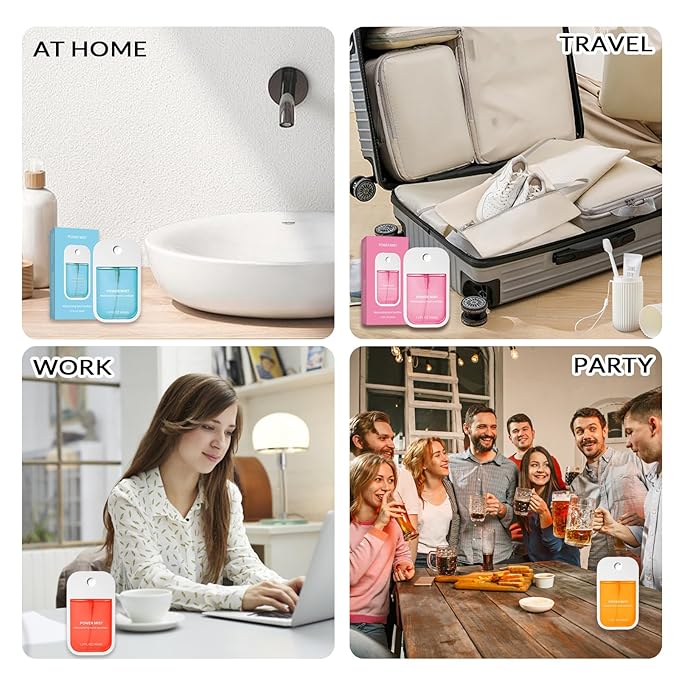 Power Mist Hydrating Hand Sanitizer Spray, Portable Travel-Size Hand Sanitizer Spray, 500-Sprays Each，Suitable for Both Adults and Children (Green Fruit)