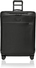 Briggs & Riley 29" Large Expandable Spinner - Checked Luggage for Travel, Suitcases with Wheels, Softside Rolling Bag for Men & Women, Self-Repairing Zipper - Baseline Collection, Black