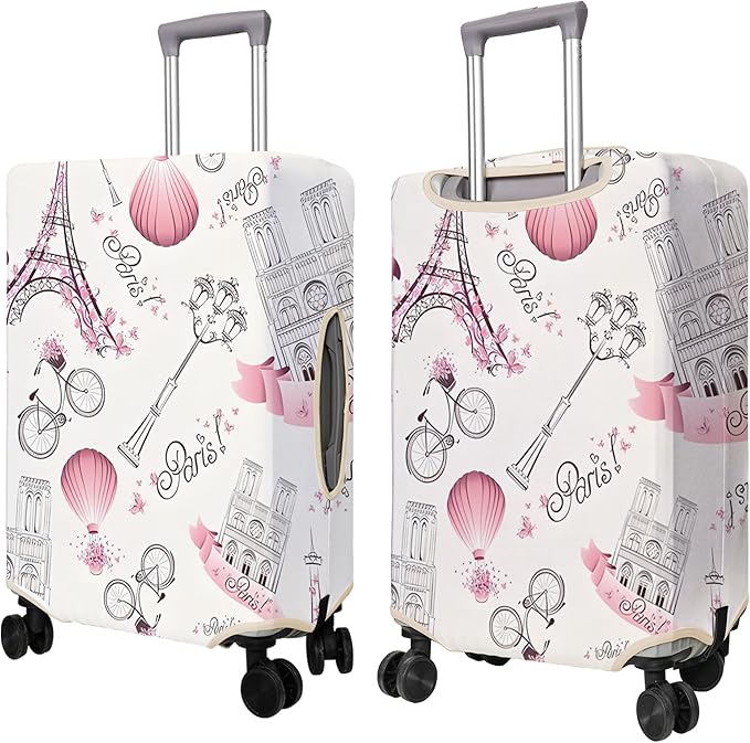 Travel Luggage Cover Suitcase Protector Fits 18-32 Inch Wheel Covers PatternedTravel Related Items Flower Luggage Protector Elastic L