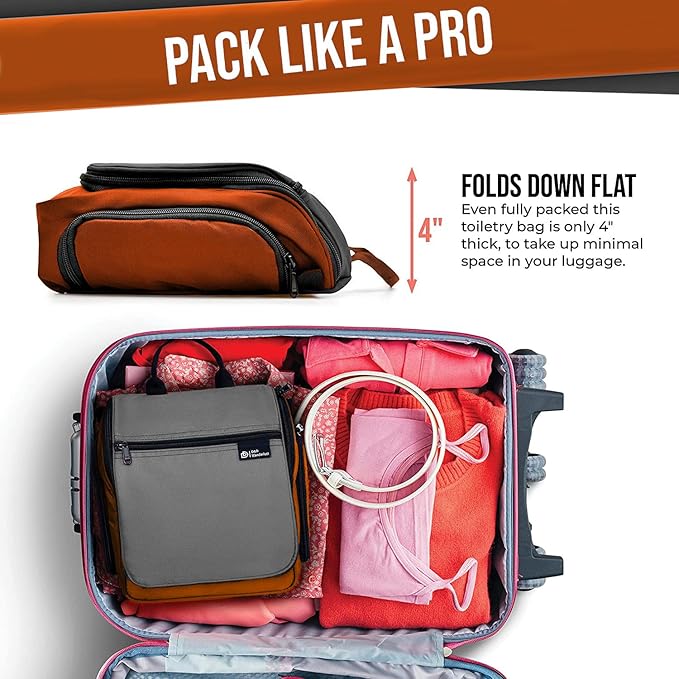 DD D&D Wanderlust D&D Hanging Travel Toiletry Bag for Men and Women – Cosmetics, Makeup and Toiletries Organizer Kit with 10 Compartments, YKK Zippers, XXL Metal Swivel Hook, Water-Resistant Nylon