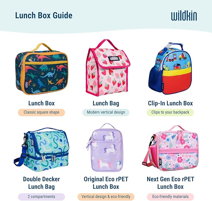 Wildkin Kids Insulated Lunch Box – Durable and Reusable for School & Travel - Black Camo