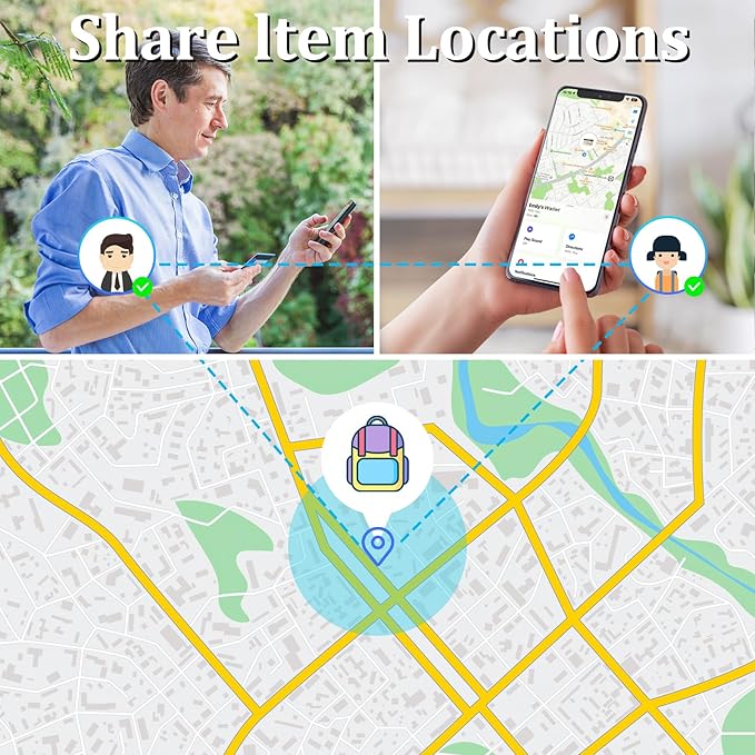 Geevon Smart Tag-2 Pack Bluetooth Tracker Work with Apple Find My (iOS Only).Item Finder for Keys, Wallet,Backpack, Luggage (2P Black)