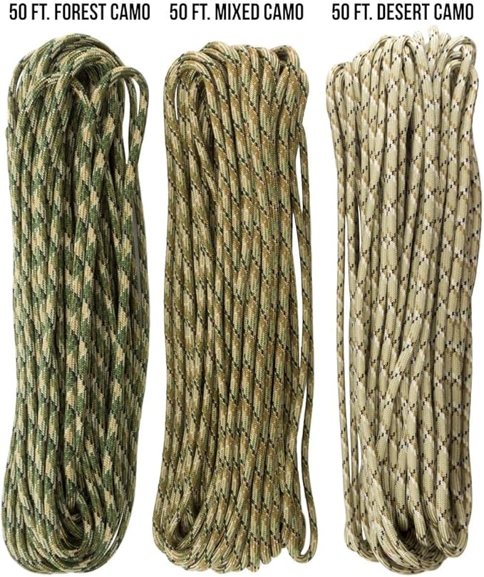 TOUGH-GRID 750 Paracord Rope Nylon Parachute Cord, Made in USA Survival Kit, Outdoor Adventures, Camping, Tactical Gear & Emergency Supplies, Military Type IV Mil-Spec