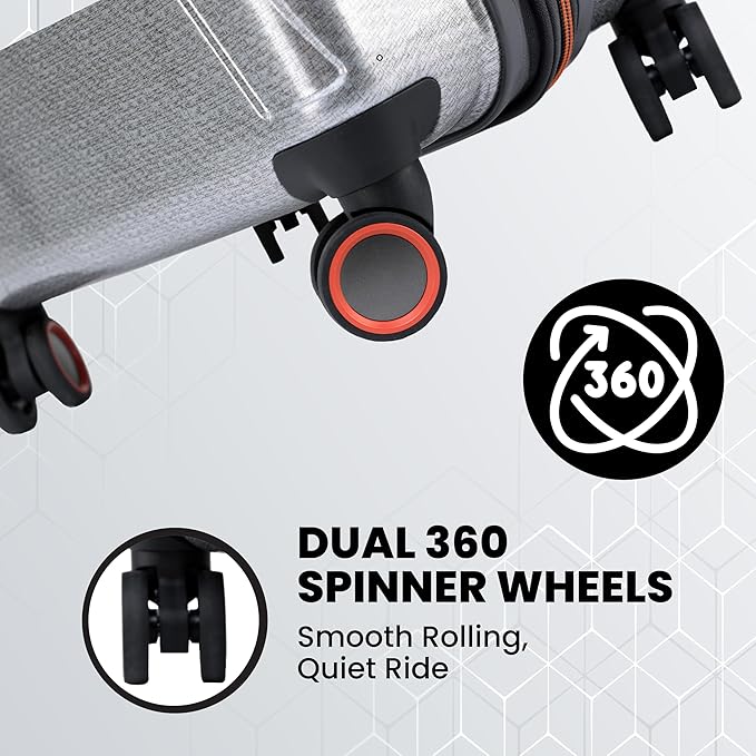 Spyder Traverse 3 Piece Luggage Set, 360° Spinner Wheels, TSA Approved Lock, (20 Inch Carry On, 25 Inch Medium, 29 Inch Large), Silver
