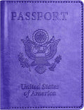 Passport and Vaccine Card Holder Combo, Passport Holder with Vaccine Card Slot, Passport Wallet, Passport Cover, Passport Case, Passport Holder for Women and Men(AKA-Bright purple)