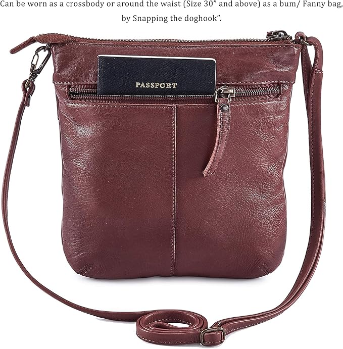 Crossbody Sling Bag for Women Small Real Leather Purse Vintage Travel Crossover Shoulder Bag Handmade