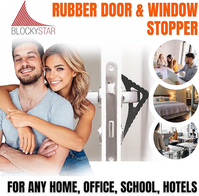 Door Stopper & Window Stopper, Rubber Door Stop Flexible, Door Wedge Stopper Award Winning, Decorative Door Stoppers for Bottom of Door Security, Colorful Doorstop Large Door Stopper Wedge