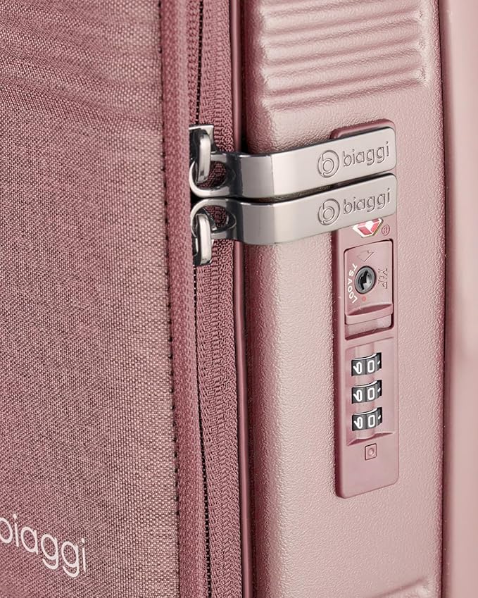 biaggi Runway Hybrid Expandable Underseat Carry-On – Lightweight TSA-Approved Polycarbonate Travel Bag, Perfect for Getaways & Long Weekends (Expandable Underseater, Pink)