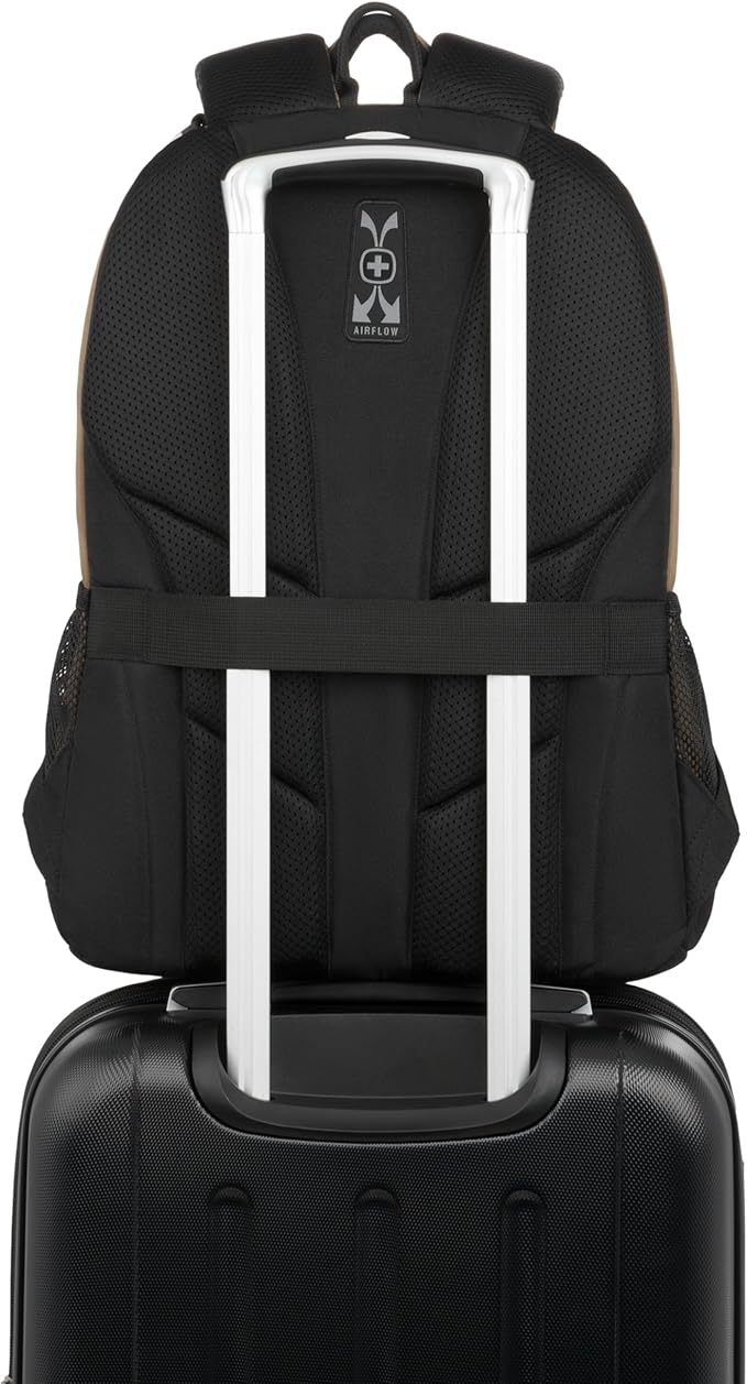 SwissGear Cecil 5505 Laptop Backpack, Pastel Brown/Black, 18-Inch