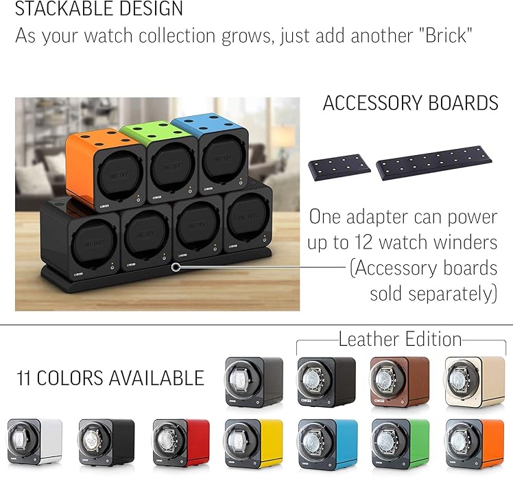 Watch Winder for Automatic Watch with Vertical Rotor Stop (with AC Adapter)