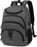 Boavan Laptop Backpack for men, 15.6 inch Laptop Bag with USB Port, Waterproof Travel Work Backpack Purse, Anti-Theft Teacher Nurse Doctor Casual Bookbags Office Business backpack，Grey
