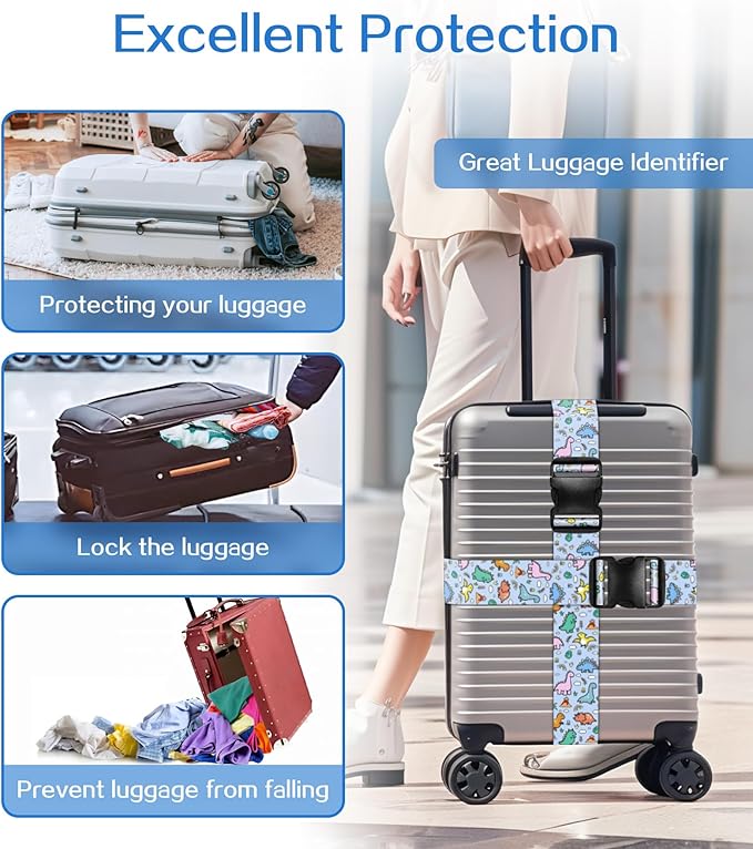 Luggage Straps for Suitcases Travel Belt Luggage Band Heavy Duty Traveling Luggage Identifier Cute Women Girls Unique Accesory,