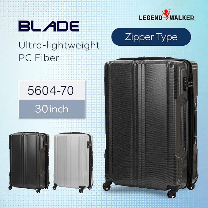 LEGEND WALKER BLADE-Ultralight PC Fiber Luggage 30-inch, White Carbon, 5604-70-WHCB